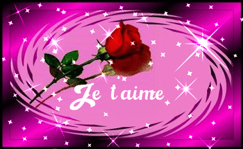 Gif animé je t'aime mon amour fleurs